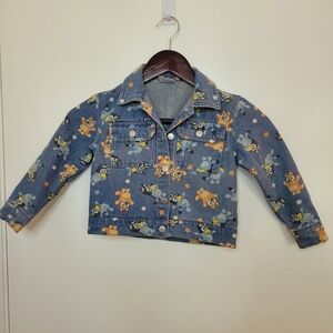Kids Bluey Cartoon Fun Print Denim Jean Jacket Bingo Fall